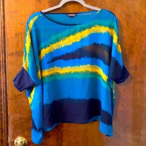 Colorful sheer blue tunic